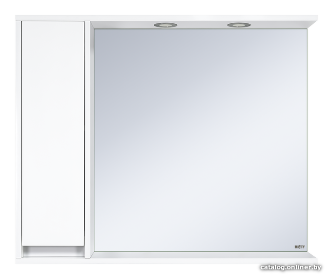 

Misty Алиса - 90 Зеркало с 1 шкафчиком левое, белая эмаль - Э-Али04090-01Л
