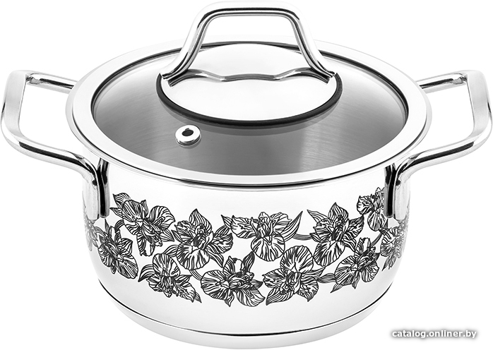 

Кастрюля Elan Gallery Гармония вкуса Серебро Ирисы 120865