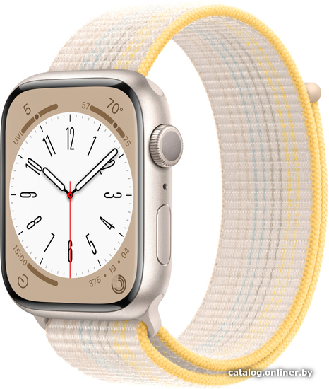 

Умные часы Apple Watch Series 8 45 мм (алюминиевый корпус, звездный свет/звездный свет, нейлоновый ремешок)