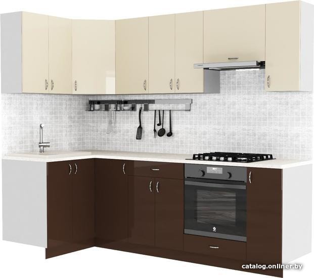 

Готовая кухня Сивирин-Компани Клео глосc 1.2х2.5 (коричневый глянец\ваниль глянец)