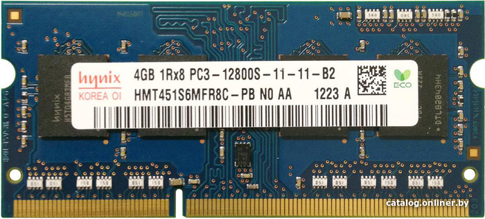 

Оперативная память Hynix 4GB DDR3 SODIMM PC3-12800 [HMT451S6MFR8C-PB]