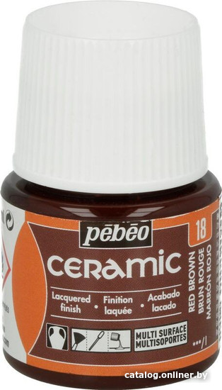 

Краска для стекла и керамики PEBEO Ceramic 025-018 (45 мл, красно-коричневый)