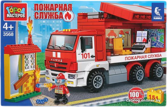 

Конструктор Город мастеров Пожарная служба 3568-KK КАМАЗ мобильный: Штаб пожарных