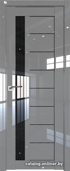 

Межкомнатная дверь ProfilDoors 37L 70x200 (грей люкс, стекло дождь черный)