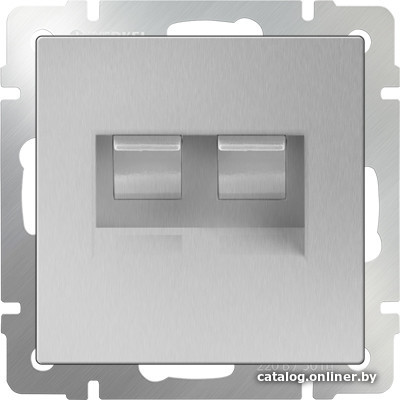 

Розетка компьютерная Werkel WL06-RJ45+RJ45 (серебряный)