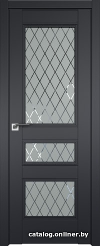 

Межкомнатная дверь ProfilDoors 69U 80x200 (черный матовый, стекло ромб)
