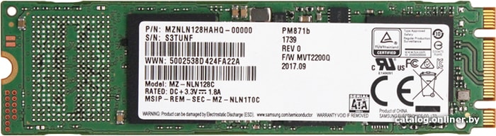 

SSD Samsung PM871b 128GB MZNLN128HAHQ