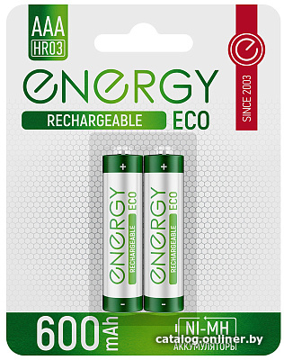 

Аккумулятор Energy Eco NIMH-600-HR03/2B АAА 104986