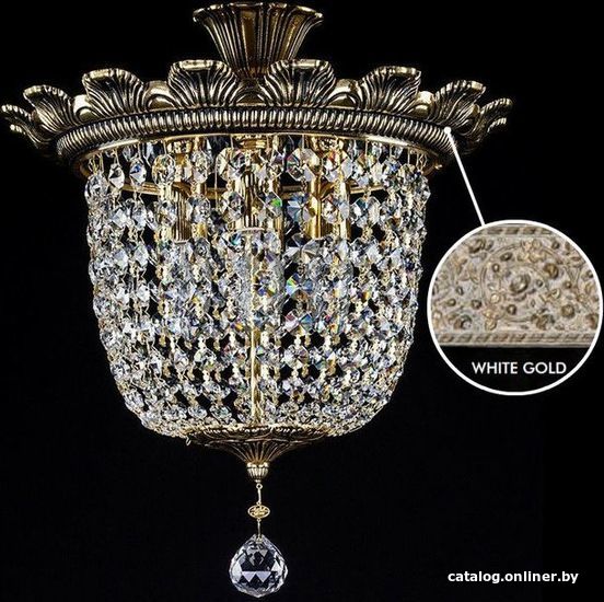 

Припотолочная люстра ArtGlass Artemis I. White Gold Ce