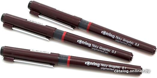 

Ручка капиллярная Rotring Tikky Graphic 1904780 (3 шт, черный)