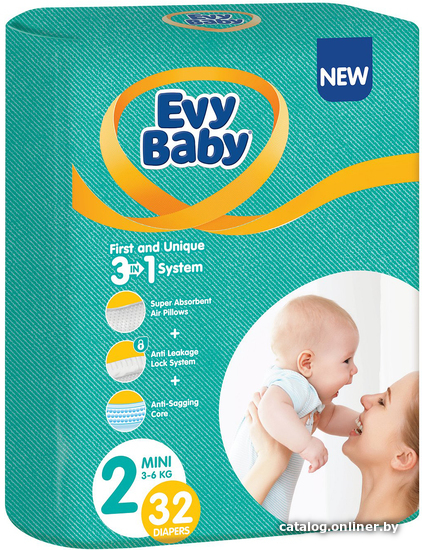 

Подгузники Evy Baby Mini 2/S (32 шт)