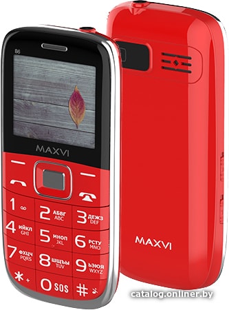 

Кнопочный телефон Maxvi B6 (красный)