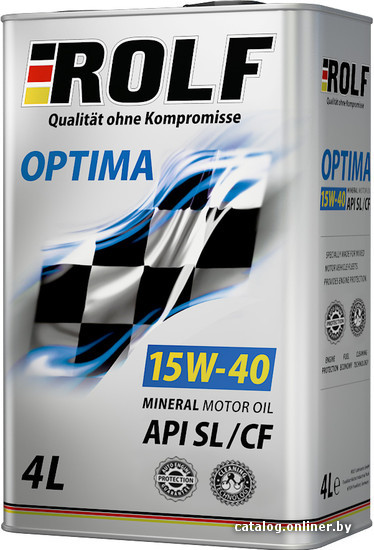 

Моторное масло ROLF Optima 15W-40 SL/CF 4л