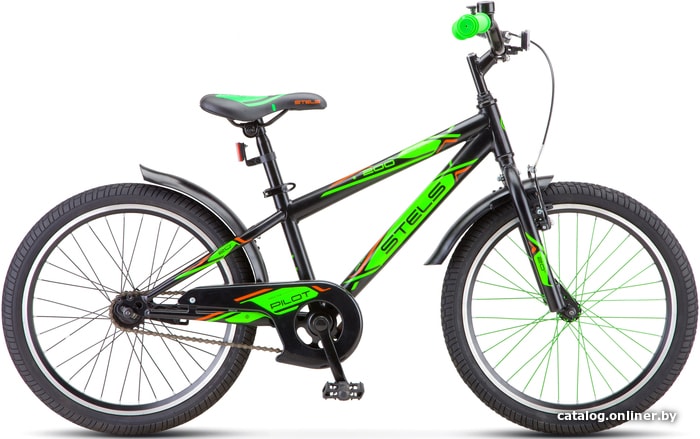 

Детский велосипед Stels Pilot 200 Gent 20 Z010 2021 (черный/зеленый)