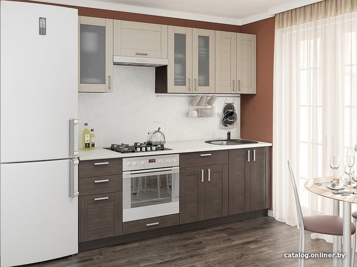 

Готовая кухня Vivat Mebel Лофт-01 (cappuccino veralinga/wenge veralinga)