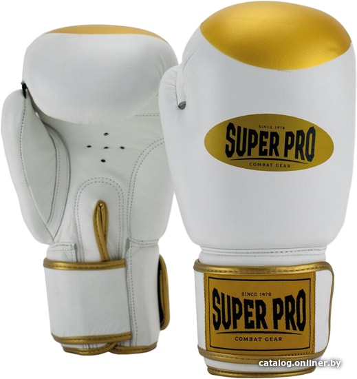 

Перчатки для единоборств Super Pro Combat Gear Boxer Pro SPBG160-10350 12 oz (белый/золотистый)