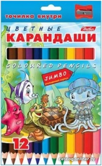 

Набор цветных карандашей Hatber Jumbo Морская семейка BKd 12210 (12 шт)