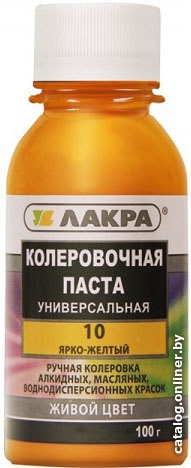 

Колеровочная краска Лакра №10 0.1 кг (ярко-желтый)