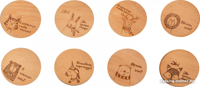 

Подставка под кружку Richwood Coaster Animal-1 (8 шт, дерево)
