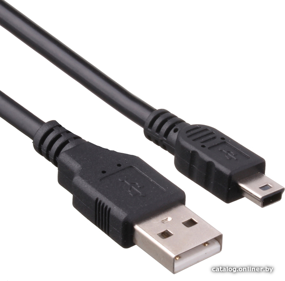 

Кабель ExeGate EX-CC-USB2-AMminiBM5P-1.8 USB Type-A - miniUSB (1.8 м, черный)