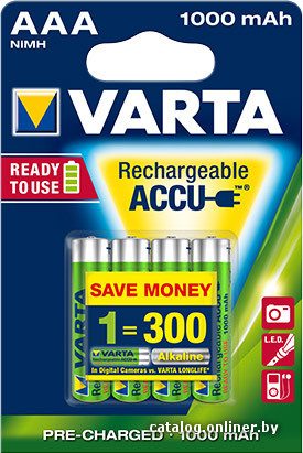 

Аккумулятор Varta AAA 1000mAh 4 шт. (05703)