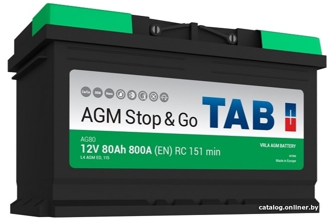 

Автомобильный аккумулятор TAB Stop & Go AGM (80 А·ч) [213080]