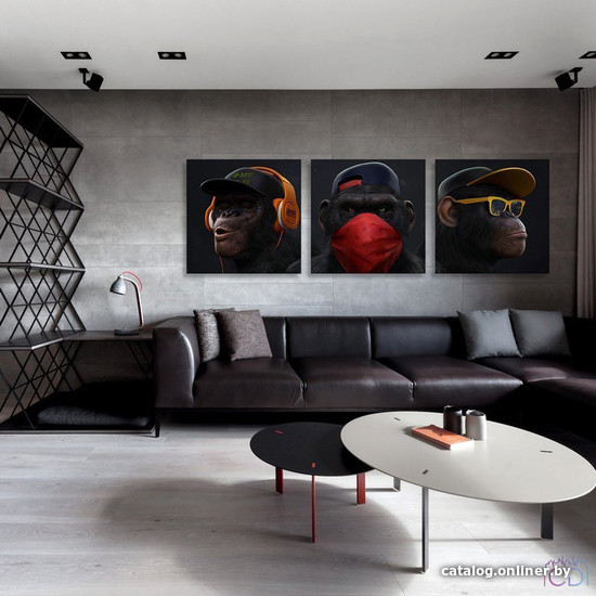 

Модульная картина Citydecor Gangster Monkey 3.45 37x117 см