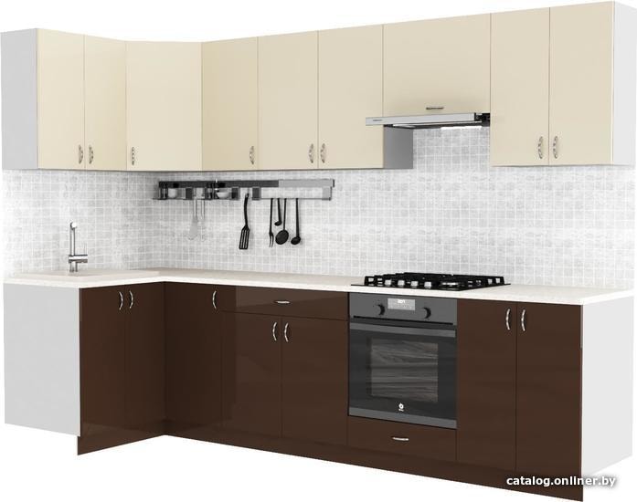 

Готовая кухня Сивирин-Компани Клео глосc 1.2х3.0 (коричневый глянец\ваниль глянец)