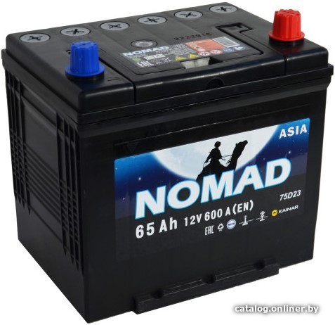 

Автомобильный аккумулятор Nomad Asia 6СТ-65 Евро (65 А·ч)