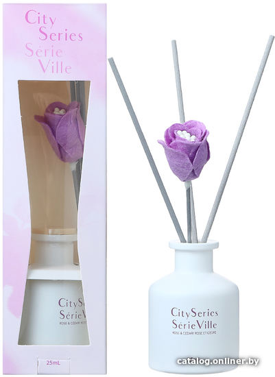 

Аромадиффузор Miniso City Series Reed Diffuser. Rose & Cedar 2964 (80 мл)