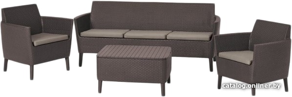 

Набор садовой мебели Keter Salemo 3-Seater Lounge Set (коричневый)