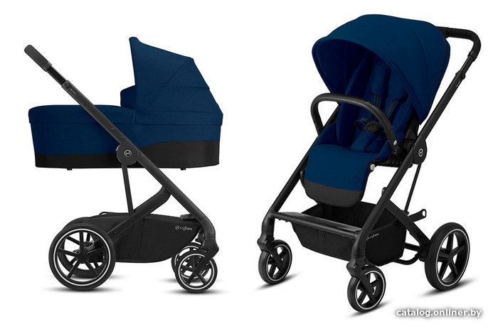 

Универсальная коляска Cybex Balios S Lux 2020 (2 в 1, черная рама, navy blue)