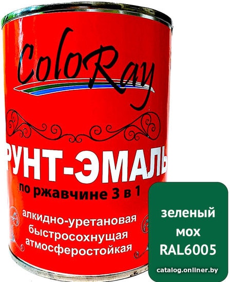 

Грунт-эмаль ColoRay 3 в 1 зеленый мох (2.7 кг)