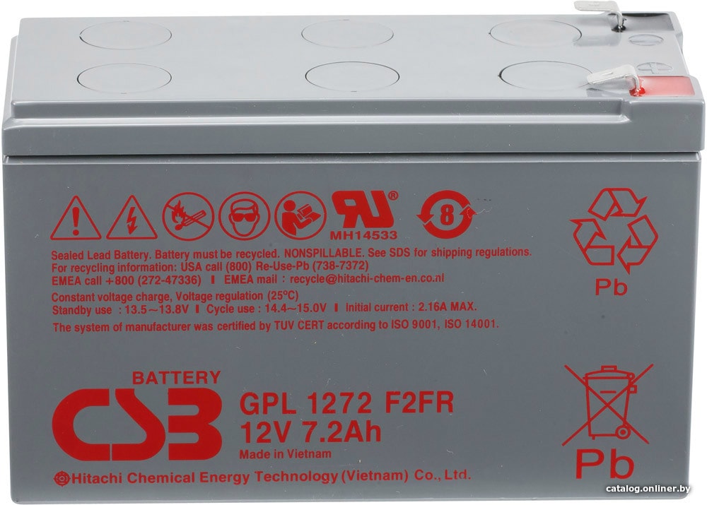 

Аккумулятор для ИБП CSB Battery GPL1272 (12В/7.2 А·ч)