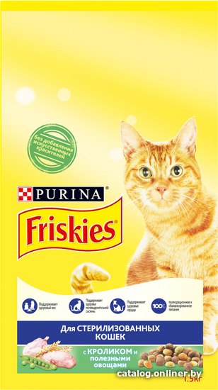 

Сухой корм для кошек Friskies для стерилизованных с кроликом и полезными овощами 1.5 кг