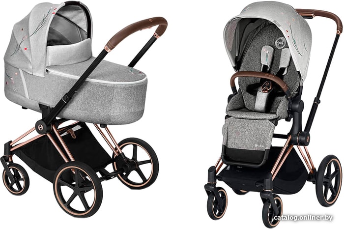 

Универсальная коляска Cybex Priam III FE (2 в 1, koi crystallized, шасси rose gold)