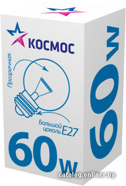 

Лампочка КОСМОС Шарик прозрачный E27 60 Вт 2700 К