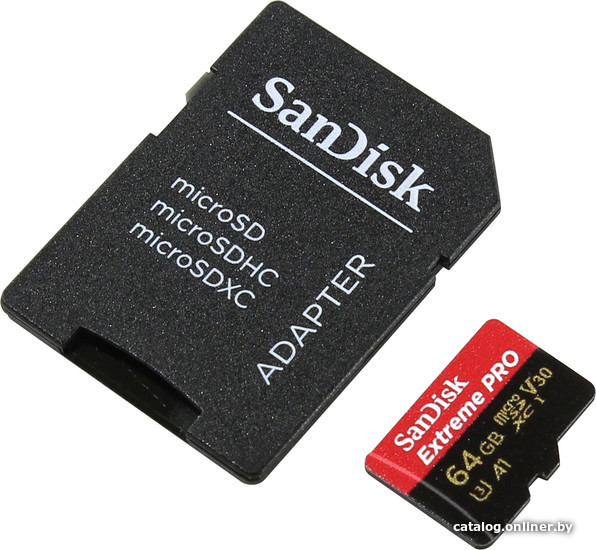 SanDisk Extreme PRO microSDXC Class 10 UHS-II U3 V30 64GB (с адаптером)  карту памяти купить в Минске