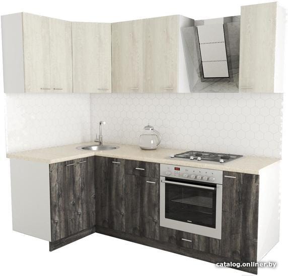 

Готовая кухня Хоум Лайн Луиза Люкс 1200x2300 угловой (сосна пасадена/сосна касцина)