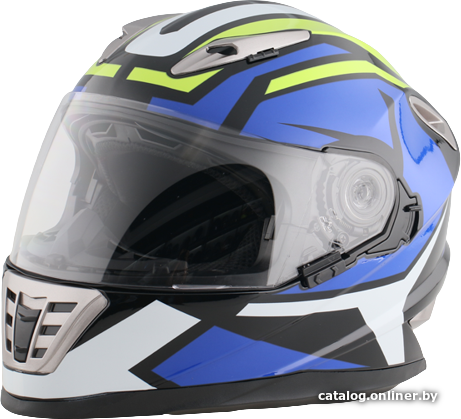 

Мотошлем Racer JK802 (M, синий/желтый)