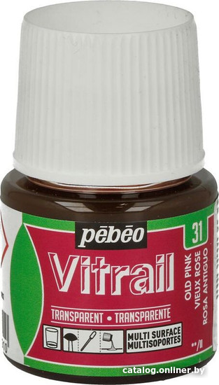 

Краска для стекла и керамики PEBEO Vitrail 050-031 (45 мл, бледно-розовый)
