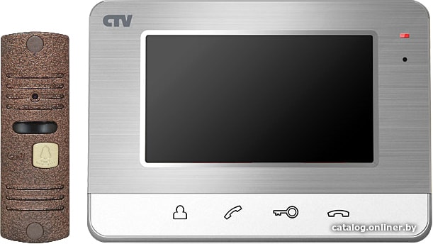 

Комплект видеодомофона CTV DP401 (серебристый)