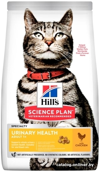 

Сухой корм для кошек Hill's Science Plan Urinary Health Adult 1+ with Chicken 1.5 кг