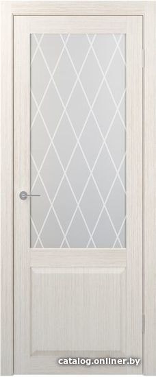 

Межкомнатная дверь Юркас Stark ST24 ДО 60x200 (бьянко, стекло матовое ромб крупный)