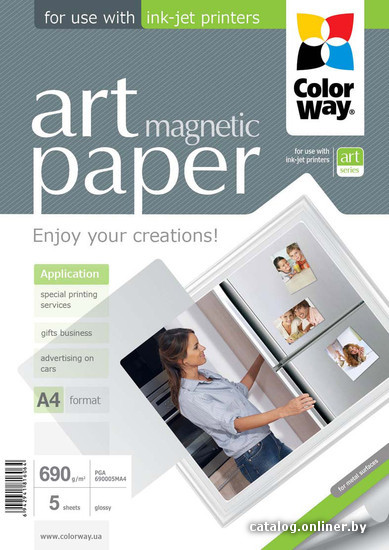 

Фотобумага Colorway CW ART глянцевая магнитная A4 690г/м 5л (PGA690005MA4)