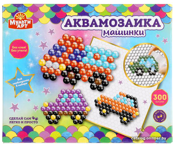 

Набор для создания поделок/игрушек MultiArt Аквамозаика Машинки ABMA300-11
