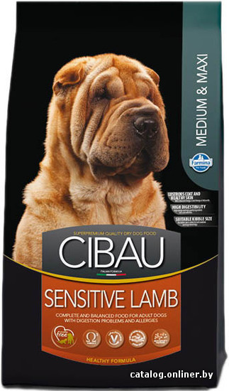 

Сухой корм для собак Cibau Sensitive Lamb Medium & Maxi (Ягненок, для взрослых собак с чувствительным пищеварением и аллергией) 12 кг
