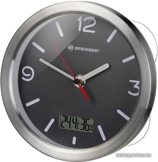

Настенные часы Bresser MyTime Thermo/Hygro Bath (черный/серебристый)