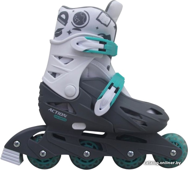 

Роликовые коньки Action PW-065 (р. 27-30, белый/серый)
