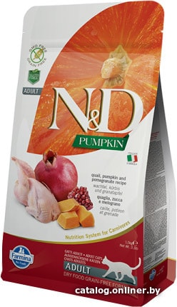 

Сухой корм для кошек Farmina N&D Pumpkin Grain Free Quail & Pomegranate Adult 1.5 кг